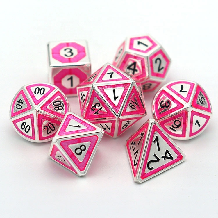 Solid Zinc Alloy Metal Dice Set for DND Tabletop Games with Multiple Colors and Factory Direct Price