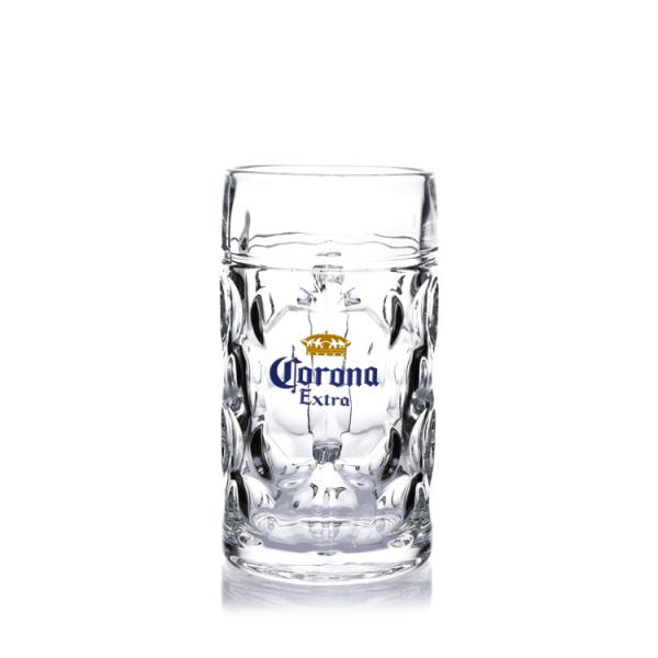 Wholesale customized German style oversized glass handheld beer mug
