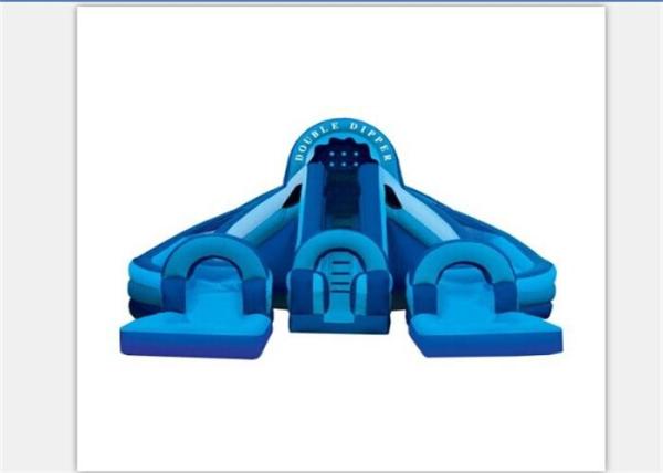 Longues glissières d'eau gonflables durables énormes avec double Dipper EN71