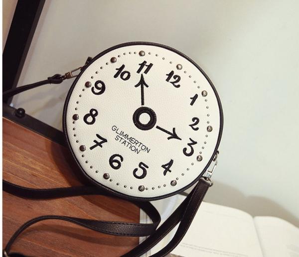2016 spring and summer new retro minimalist creative personality cute alarm clock Handbags