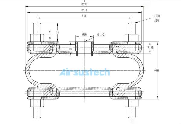 Parker 9109024 Industrial Air Spring 10'' Diameter Air Actuator for Reduce Shock