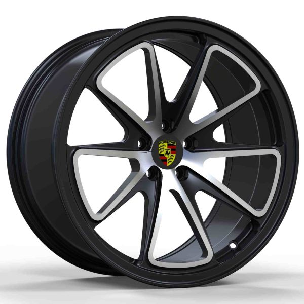 Matte Black Monoblock Custom Forged roule PCD 5-130 des jantes de Porsche de 18