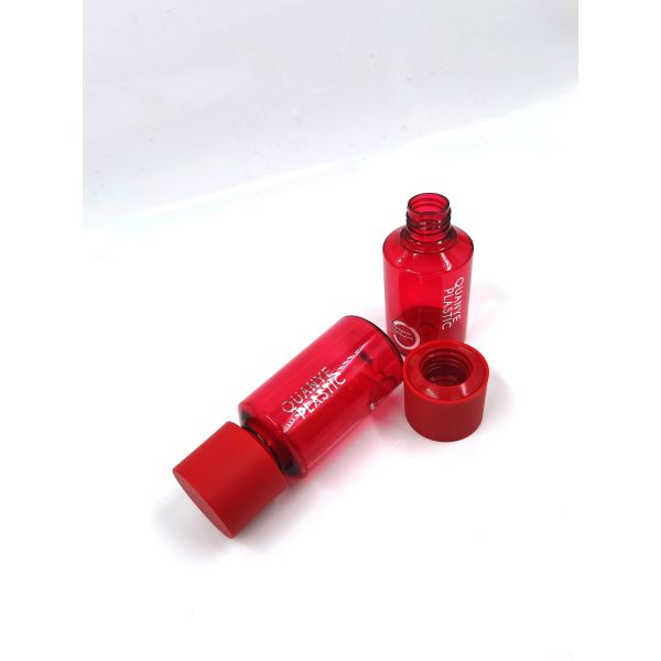 100ml Plastic Cosmetic Bottles Matted Ref Double Wall Cap Silver Hot Stamping Logo