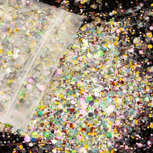 Solvent Resistant Plastic Craft Glitter Chunky Spring Glitter for Resin Art Nail Body Face Eye Makeup Made in Europe