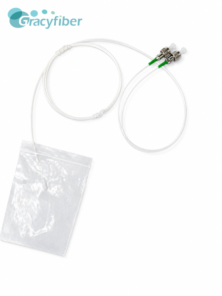 1CH SM Fiber Array | Quartz Glass, 127μm Pitch, 8° Angled Polish | Corning SMF-28e, 0.9mm Tube | Low IL 