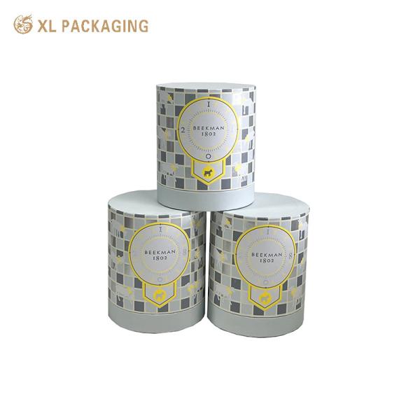 Luxury Skin Care Art Paper Tube Boxes Handmade Cardboard Cylinders With Custom Print, Satin Interior Ideal For Serum Sets Spa Gifts & Branded Collections