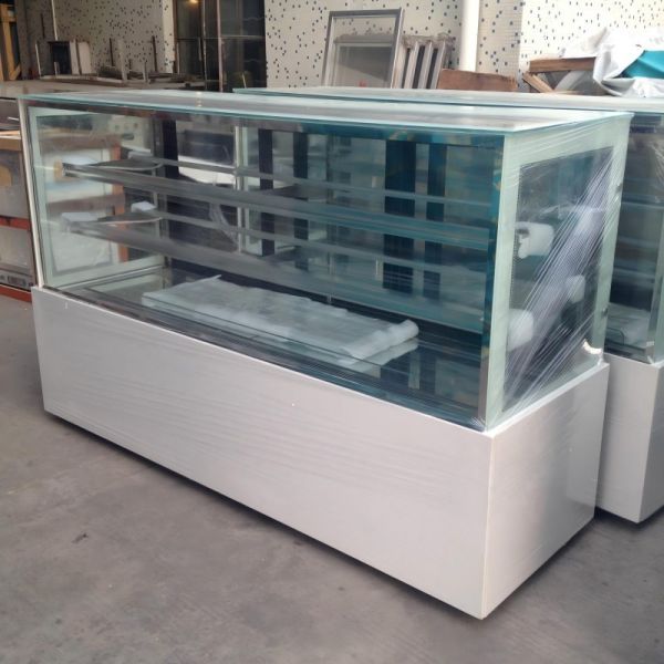 Square Glass Refrigerated Bakery Showcase Double Layer Bread Fridge