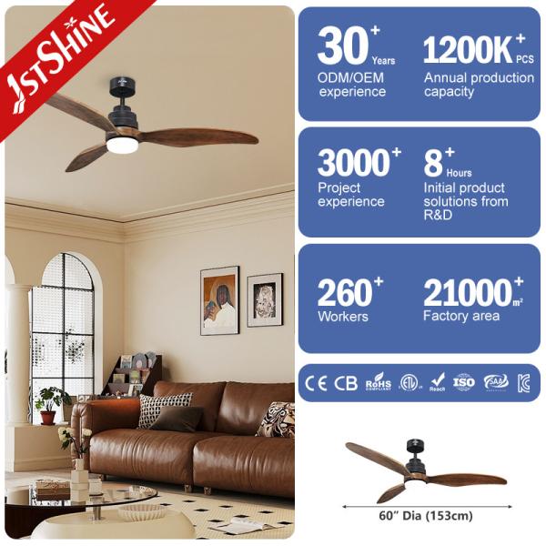 Standard Wind 52 Ceiling Fan with DC Motor LED Lights and Remote Control by 1stshine