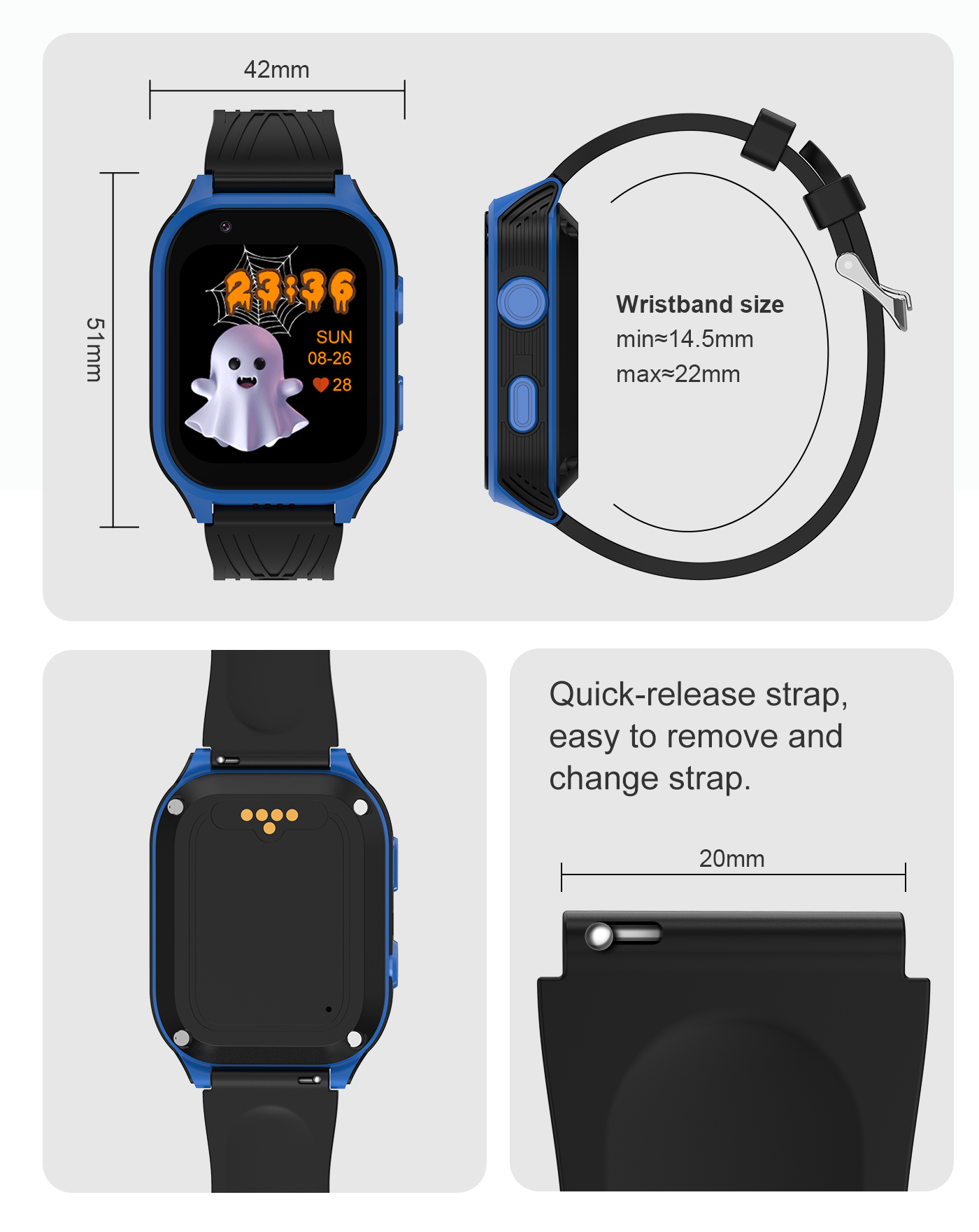 4G 5G Smart Watch with 850mAh Battery HD Camera Video Call Android 81 OS GPS WIFI LBS