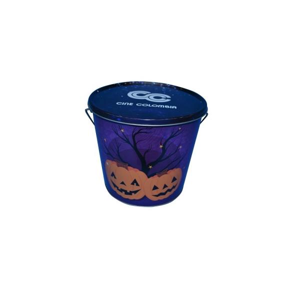 DADI Customized Popcorn Tin Bucket Embossed Logo Design Movie Tinplate Metal Popcorn Bucket