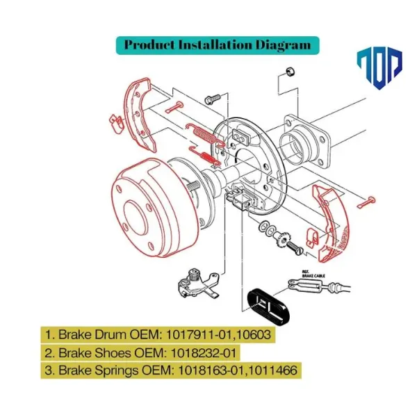 Club Car Ds & Precedent OEM Brake Drum Hub Assembly