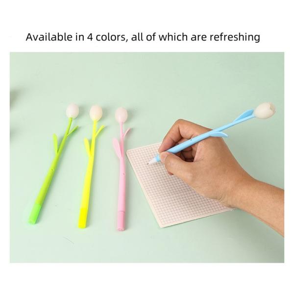 0.5mm Creative Silicon Gift Gel Pen Sun Color Changing Tulip Shape Neutral Pen