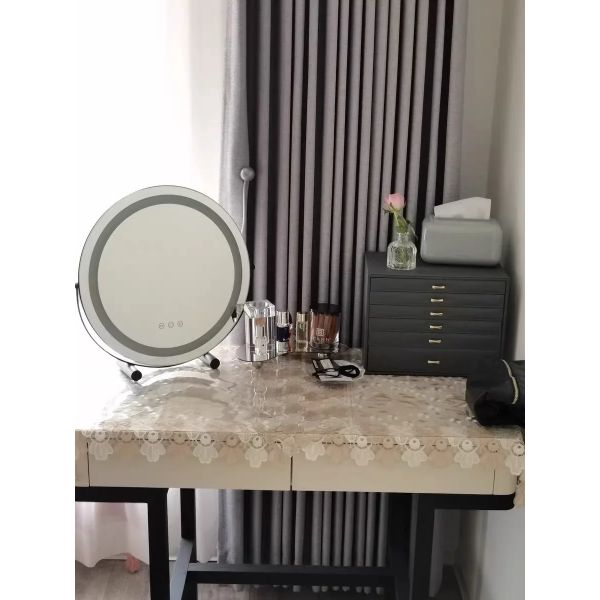Makeup Mirror with 10X Magnification and Smart Touch Dimmable 3 Modes 360° Rotation White Vanity Mirror with Lights (WH-MR-72)