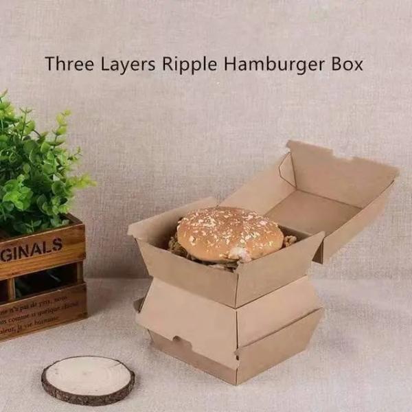 Customizable Eco Friendly Food Packaging Boxes Kraft Burger And Fries Box OEM