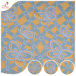 Полиэстер гипюра вышивки шнурует ткань для одежды женщин