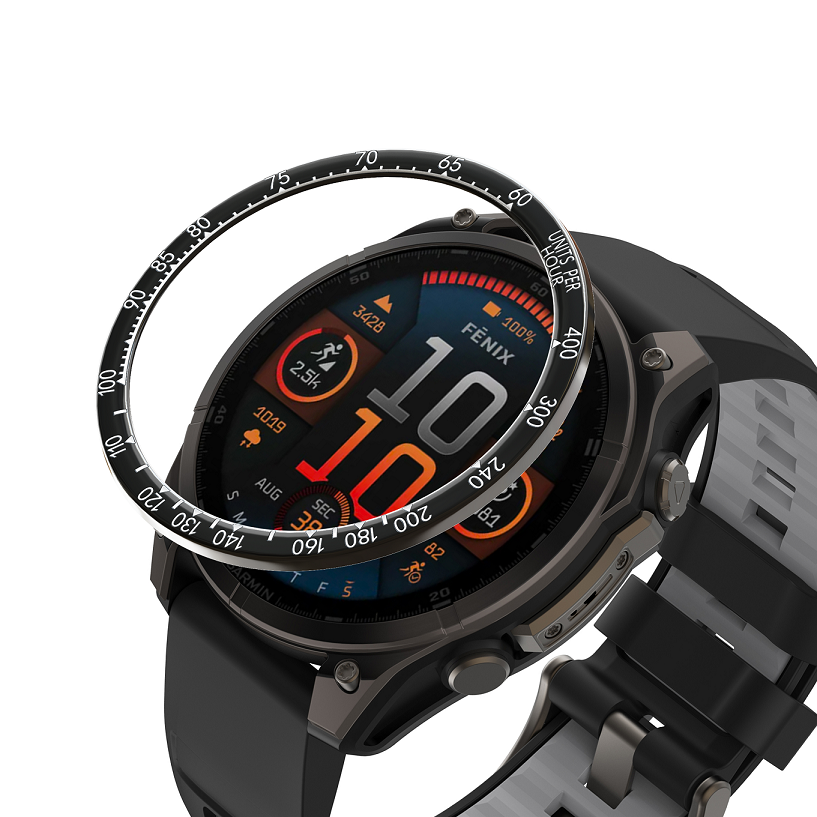 Eraysun Metal Bezel for Garmin Fenix 8 51MM 47MM 43MM Smart Watch Time/Speed Scale Frame Protective Ring Bumper