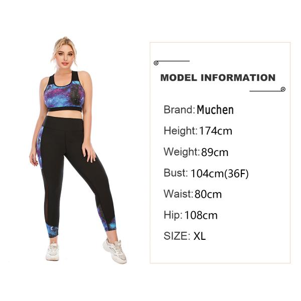 Leggings And Bra Workout Plus Size Yoga Sets Breathable Moisture Wicking