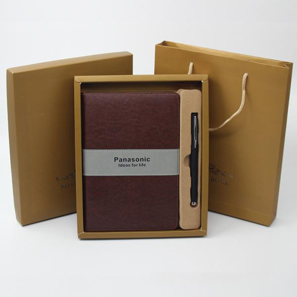 Gift Set Hardcover Leather A5 Lined Journal Writing Thick Classic Ruled Notebook with Pen