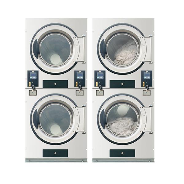 High-Efficiency Double-Deck Self-Service Laundry Dryer - Multi-Language, Remote Monitoring, Gas/Electric Heating