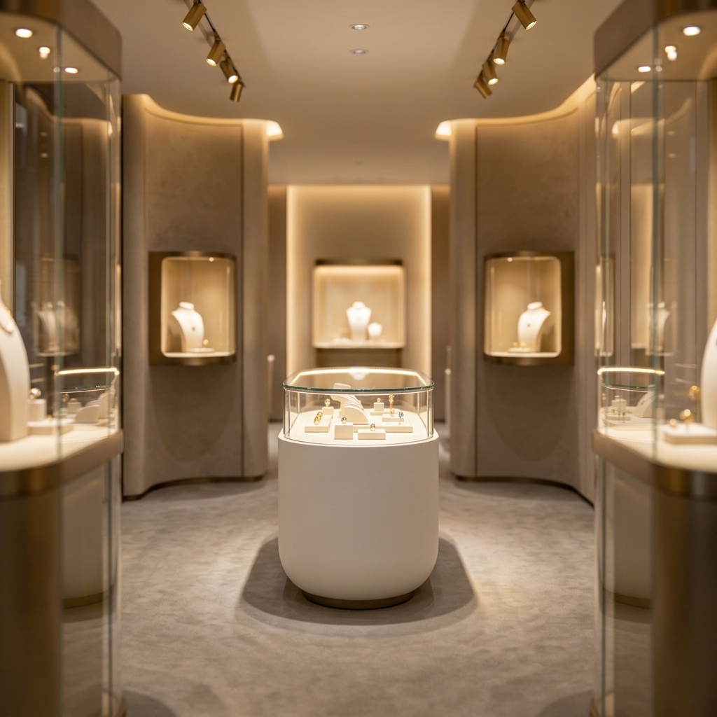 Customizable Eco-Friendly Jewelry Display Cabinet with LED Lighting for Retail Stores