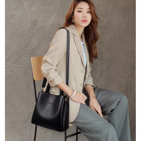 Medium Size Women's Leather Handbag Designer Shoulder Bag with Geometric Pattern