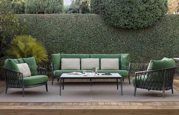 New design Hotel Aluminium Textilene chairs and table Outdoor Garden Backyard PE Rattan chair
