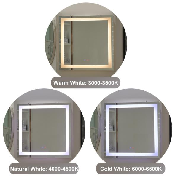 Customized Wall Mounted LED Mirror 12V Smart LED Bathroom Mirror 3000K