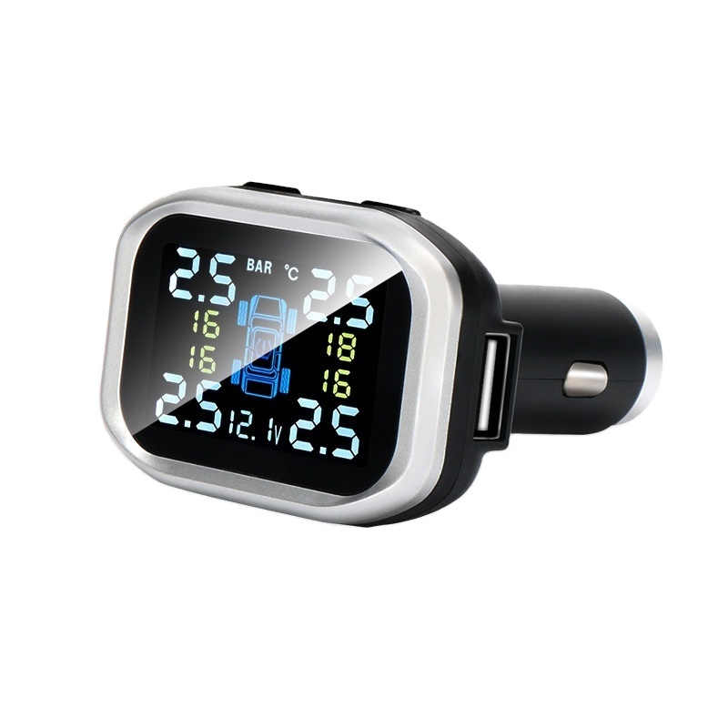 JYS 12V Universal Fitment Tire Pressure Monitor TPMS Sensor with Lighter Adapter Programmable 1Y Warranty