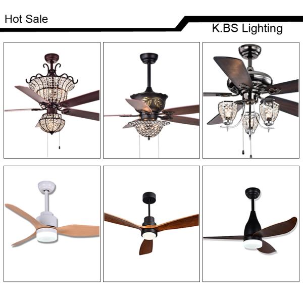 Decorative Hotel 4100K 3600LM Chandelier Crystal Ceiling Fan Light 5 Iron Blades