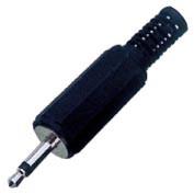 Black RCA Male Connector Solder , 3.5MM Mono Jack Plug With Plastic Cable Protector