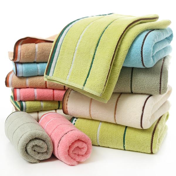 Шестицветный полосатый банный полотенце набор устойчивый толстый поглощающий хлопок Отлично подходит для подарков