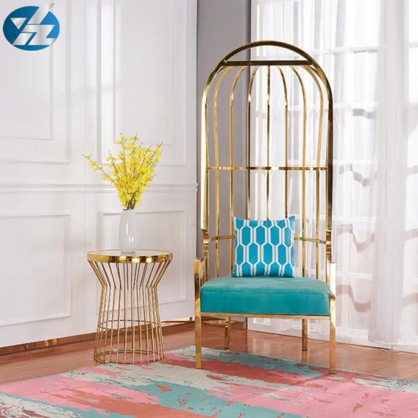 Colorful Gold Birdcage Chair Bride And Groom Chairs 10KGS 201 Stainless Steel