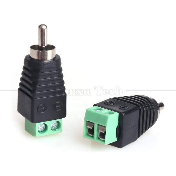 RCA Female Male to Screw Terminal AV Phono Solderless Plug Wire Connector Converter Audio Adapter