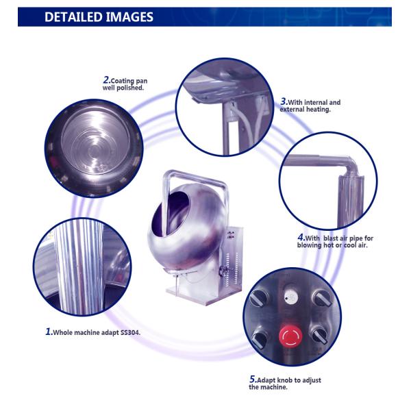 machine de revêtement de la pilule 380V/220V/50Hz, machine de revêtement pharmaceutique de film