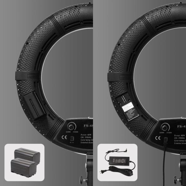 Fs-480 48w 18 дюймовый светодиодный кольцевой фотографический свет для макияжа красота подсветка телефон держатель селфи Камера подсветка кольцевой лампы