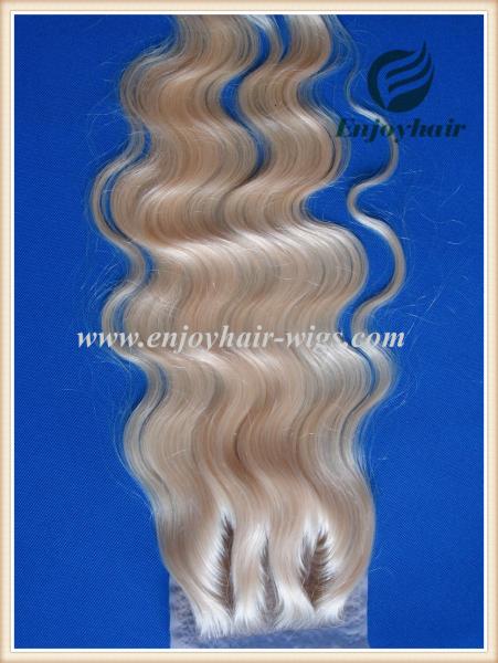 Silk top closure 4''x4'' malaysian virgin hair 613# color body wave 10''-24''three part