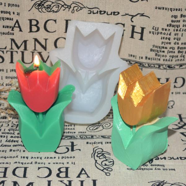 Куб прессформы свечи тюльпана силикона гибкий ваяет подгонянное многоразовое