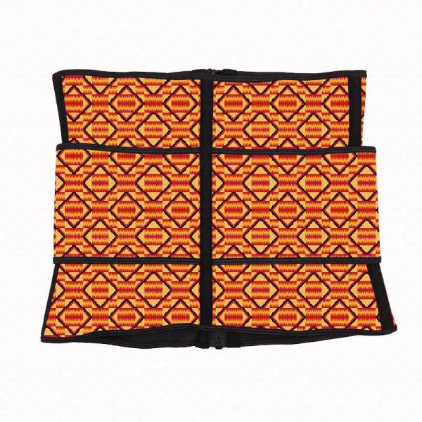 Sweat Fit Adjustable Waist Trimmer Kente Cloth Everyday Waist Cincher
