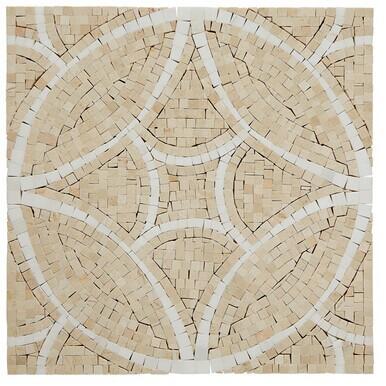 Fashional Water Jet Marble Mosaic Tile 7 Mm / 8mm Thickness Optional