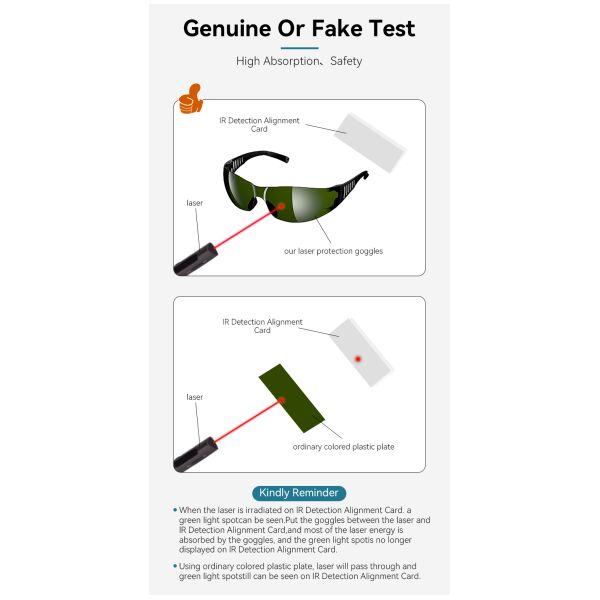 Certified Eye Protection Laser Goggles Laser Protector Glasses and Detector Professional Safety Laser Protective Glasses