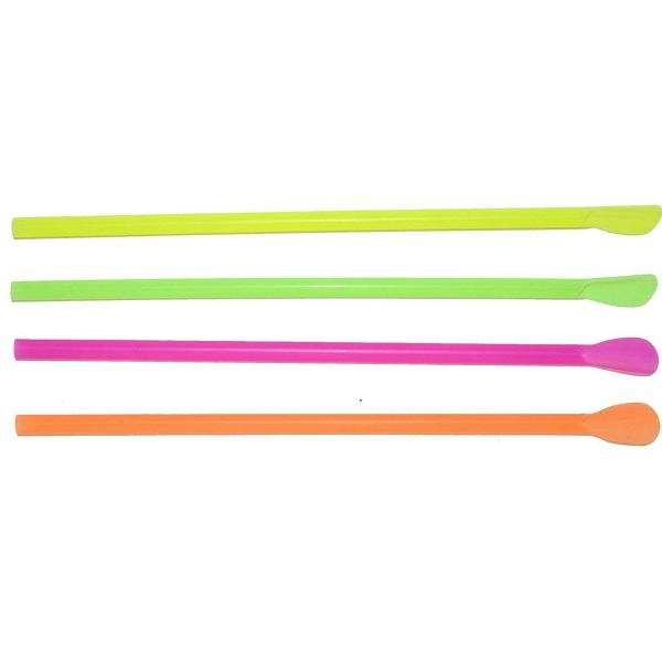 Plastic Spoon Straws Disposable Stocked PLA Biodegradable Spoon Straw For Ice