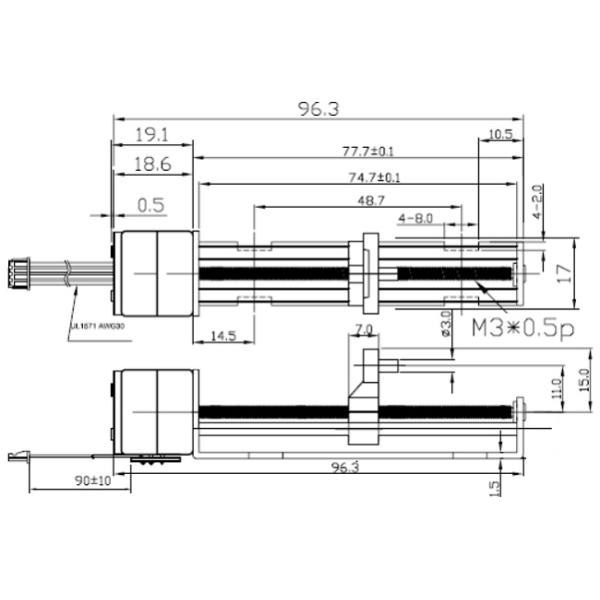 Большой толкнутый мотор 25mm слайдера Stepper 12 VDC для оборудования красоты