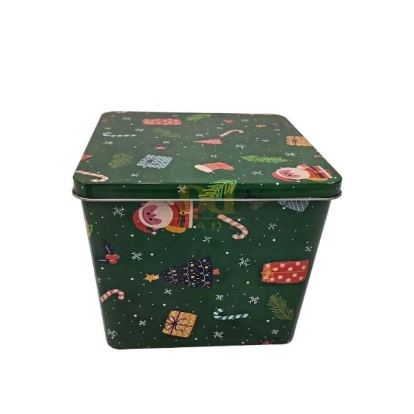 DADI Yuletide Christmas Festival Airtight Metal Candy Tin Box Square 100x100x125mm
