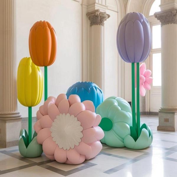 Eco-friendly Garden Decoration Life Size Fiberglass Ornament Model Outdoor Cartoon Rabbit Statue