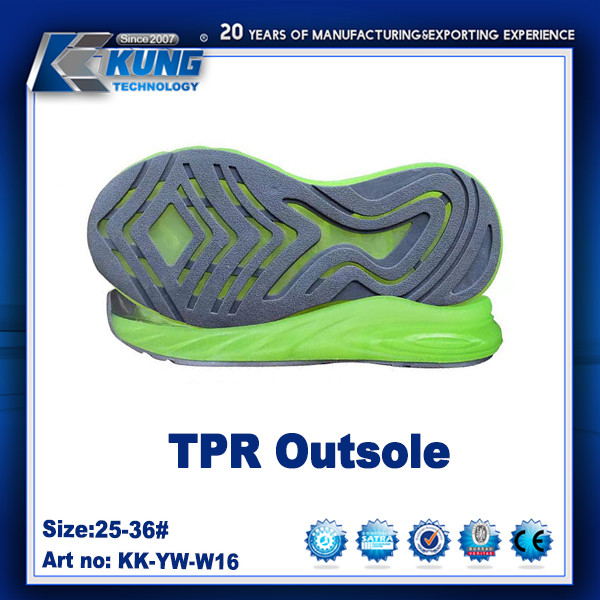 Sola exterior Nontoxic inodora de TPR, anti abrasão TPR de borracha Outsole