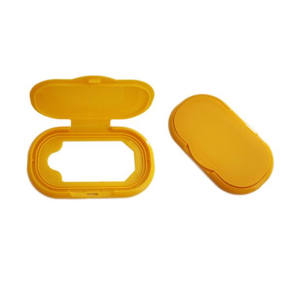 Yellow Wet Wipes Packaging 109mm Plastic Flip Top Cap