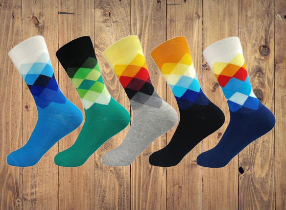 Breathable Trendy Mens Socks Colorful Business Party Dress Cotton Novelty Fun Happy Socks