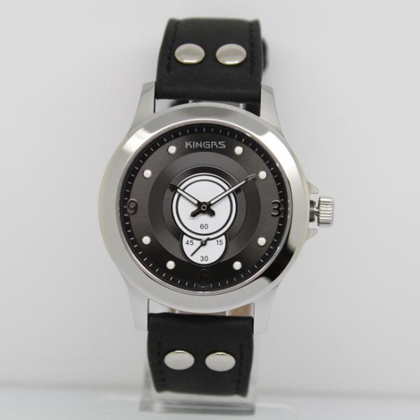 41.0mm genuine leather strap quartz wrist watch with special movement stainless steel watches