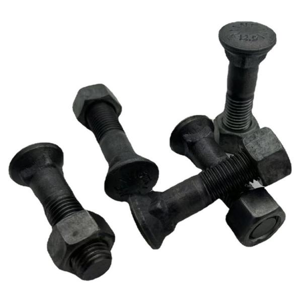 OEM ODM 12.9 Bulldozer Track Bolts Excavator Track Parts Black Color
