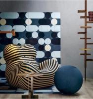 Le jaune de luxe en cuir de meubles de salon barrent le sofa simple de l'étreinte des mères